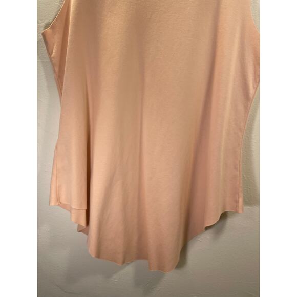 PLANET NWOT by Lauren G Pima Cotton Peach Sleeveless Curved Hem Tank Top 3 L - Picture 3 of 4